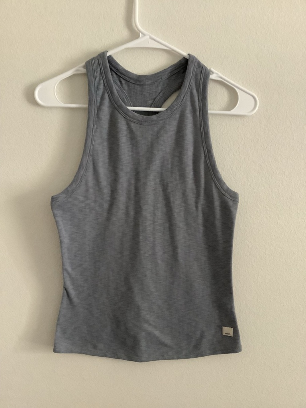 Vuori Women's Sunrise High Neck Tank Top Ribbed Gray Size S